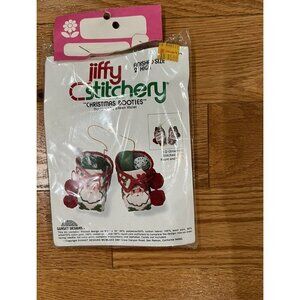 Vintage Jiffy Stitchery Christmas Booties 3-D Ornaments